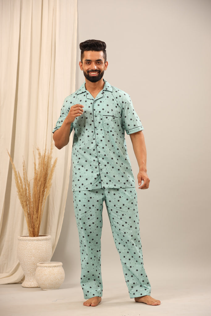 Buy satin notched pyjama set for women - Dandelion Dreams